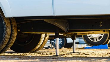 Vehicle stabilizers for RV and campervan leveling.
