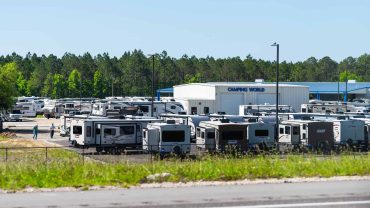 RV camping at Big Lap Bible with numerous caravans and motorhomes.