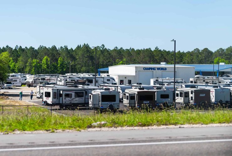 RV camping at Big Lap Bible with numerous caravans and motorhomes.